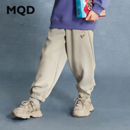馬騎頓（MQD）男童25秋新款女童長(cháng)褲寬松束腳街潮衛褲親膚百搭中大童褲子 藕合色 140
