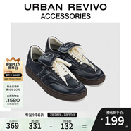 URBAN REVIVO2025夏季新款男士翻蓋鞋舌圓頭運(yùn)動鞋UAMS50022 黑色 41