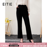 愛特愛（EITIE）高腰通勤百搭直筒休閑褲長(zhǎng)褲顯瘦干練春新款A(yù)2305103 固黑22 S 155