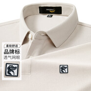 鱷魚(yú)恤CROCODILE高檔2025年短袖POLO男士夏季商務(wù)休閑寬松大碼半袖衫 淺卡 (43) 2XL (185)