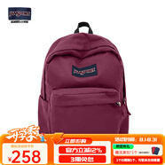 JANSPORT杰斯伯書(shū)包輕便雙肩包男女旅行包簡(jiǎn)約背包電腦包學(xué)生校園 4QUE04S深紫酒紅-側袋+隔層