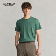 Scofield男士24年夏季新款棉質(zhì)圓領(lǐng)簡約通勤休閑多色修身短袖T恤 綠色 M (170)