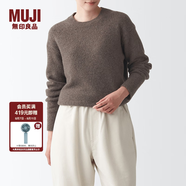 無(wú)印良品 MUJI 女式 含牦牛絨駱駝絨圓領(lǐng)毛衣 長(cháng)袖針織衫秋 冬季 深咖啡棕色 M -L(165/88A)