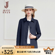 經(jīng)典故事（JANE STORY）經(jīng)典故事時尚簡約短款風(fēng)衣女春秋2025新款高級氣質(zhì)小個子通勤外套 M05深藍(lán)色 M