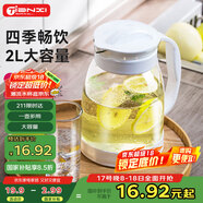天喜（TIANXI）涼水壺玻璃杯冷水壺家用泡茶壺耐熱大容量果汁壺2000ml節(jié)日禮物