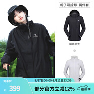 駱駝（CAMEL）三防沖鋒衣戶外登山服防風防水防污三合一運動外套 A9W114120-1X，黑色，女 S