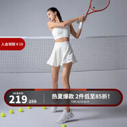 Monster Guardians運動半身裙女 高腰顯瘦雙層打底防走光戶外休閑網(wǎng)球短裙 本白色 M