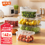 禧天龍冰箱保鮮盒食品級冰箱收納盒密封盒蔬菜水果冷凍盒6件套