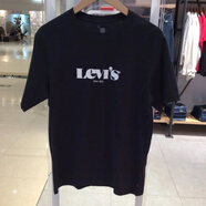 李維斯Levi's2024春夏新款時(shí)尚男女同款短袖T恤棉打底衫休閑簡約 黑色 【lws-字母】 XL