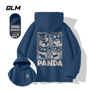 GLM衛(wèi)衣男秋季寬松連帽外套潮流美式街頭風(fēng)套頭男士上衣