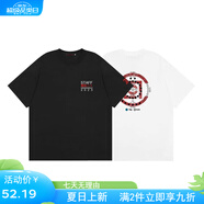 CLOT凝結(jié)集團(tuán)20周年限定夏季潮牌圓領(lǐng)寬松短袖男女同款情侶上衣t 黑色-20周年限定 【250G高支棉】 L  100-120斤合身
