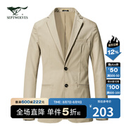 七匹狼【狼族生活】西服男士春季外套青年商務(wù)休閑夾克上衣長(zhǎng)袖男裝單西