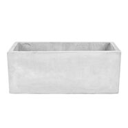 賽樂(lè )透長(cháng)方地面綠植種菜水泥花盆特大圍墻隔斷樓頂天臺鎂泥花箱槽壇 乳白色 長(cháng)100*寬20*高20