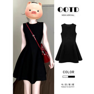 讓霧黑色連衣裙裙子女夏季2025新款氣質(zhì)高級感正式場(chǎng)合顯瘦法式無(wú)袖 黑色背心裙 M 建議80-105斤