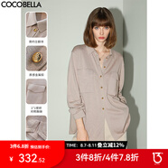 COCOBELLA[32支雙股]細(xì)閃金蔥細(xì)針襯衫口袋針織POLO衫MZ3137 秋意粉 M