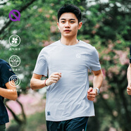 QINKUNG輕功24款百葉窗日常訓(xùn)練跑步速干短袖T恤男款女款 寬松版型 男款 薄霧藍 XL