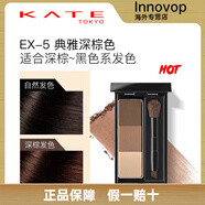 Kate日本KATE眉粉三色立體眉刷鼻影修容防水防汗持久不脫色. 【新版】 EX-5 深棕色