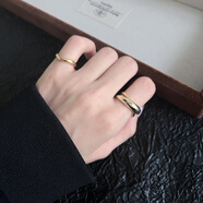 韓國韓版光面交叉大弧度幾何型不規則尾戒指個(gè)性潮流指環(huán)手女套戒 套戒二 開(kāi)口可調節