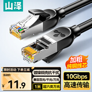 山澤超六類(lèi)萬(wàn)兆純銅網(wǎng)線(xiàn) 1米 CAT6A類(lèi)成品線(xiàn) 家用電腦網(wǎng)絡(luò )寬帶工程跳線(xiàn)兼容千兆8芯2.5g連接線(xiàn) GD6A010