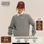 Teenie Weenie小熊女裝簡約時尚絞花毛衣秋冬學(xué)院風(fēng)休閑針織衫wp 灰色 160/S