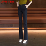 LOVER RUCCI褲子女春秋爆款微喇褲2025新款高腰顯瘦垂墜感西裝褲女士休閑長褲 黑色長 褲 27/M(建議96-105斤)