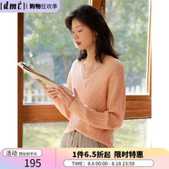 德瑪納（dme）春季新品香芋紫蕾絲毛線衫女顯瘦針織衫內(nèi)搭打底衫 珊瑚粉色 S