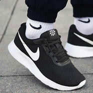 耐克（NIKE） 女鞋2025新款夏季Tanjun透氣經(jīng)典休閑鞋運動鞋網(wǎng)面情侶跑步鞋 TANJUN黑色白DV7786-001/25新款 40