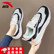 安踏（ANTA）女鞋跑步鞋休閑鞋夏季網(wǎng)面透氣輕便潮流運動(dòng)鞋女 象牙白/黑 37.5