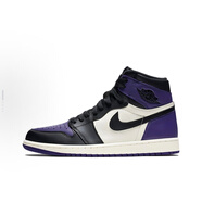 AIR JORDANJordan 1 Retro  高幫 籃球鞋 男款 黑紫555088-501 45碼 275mm