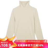 雲(yún)上生活秋冬復古休閑磨毛暖絨打底衫溫暖內(nèi)搭長袖高領(lǐng)T恤T6676F 茶白色 S