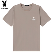 花花公子（PLAYBOY）短袖T恤男夏季男士上衣服男裝潮流寬松純色純棉打底衫