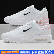 耐克（NIKE）男鞋 25夏新款AIR緩震氣墊鞋舒適耐磨低幫休閑鞋輕便透氣跑步鞋男 MAX氣墊/純白色【曬圖-10】 42.5 碼（內長270mm）