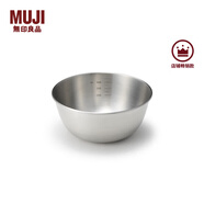 無印良品（MUJI）  不銹鋼 盆 餐具 家用揉面盆洗菜發(fā)面盆  和面盆 料理盆 銀色 XS 直徑14*高5.9cm