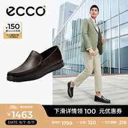 愛步（ECCO）豆豆鞋男 樂福鞋一腳蹬皮鞋牛皮男鞋 S輕巧莫克540514 可可棕54051401482 39