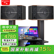 山水（SANSUI）FK-101 家庭K歌 10寸12寸 10喇叭 KTV音響套裝 家用會議卡包唱歌音響電視卡拉OK音箱效果器點歌機 10吋三分頻10單音響+功放+話筒+500G點歌機