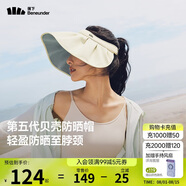 蕉下（beneunder）遮陽帽子防曬帽女防紫外線太陽帽貝殼空頂帽便攜TS550白