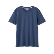 班尼路 BALENO短袖t恤純棉衣服圓領(lǐng)V領(lǐng)情侶純色t恤男裝半袖體恤 中藍(lán)02B S