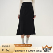 范思藍(lán)恩23FS14724 a字針織半身裙女秋冬新款中長款魚尾裙子 黑色 L