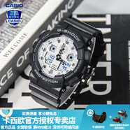 卡西歐【禮物】手表男G-SHOCK黑白熊貓經(jīng)典配色時尚潮流運動電子表 GA-100WD-1APR黑白熊貓