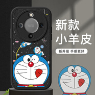 米諾方 適用榮耀X70手機殼5G卡通動漫全包鏡頭硅膠榮耀x70防摔小羊皮保護套網(wǎng)紅個性可愛叮當貓男女款 榮耀X70【黑色-秋千叮當】全包鏡頭