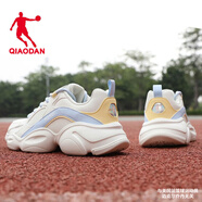 喬丹QIAODAN運動鞋秋季女鞋皮面跑步鞋休閑鞋老爹鞋子學(xué)生R 象色/冰川藍 40