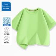 迷你真維斯 MINI JEANSWEST迷你真維斯兒童短袖純棉薄款男女童圓領上衣夏裝中小童體恤衫衣服 薄荷綠 130 【建議45-56斤】