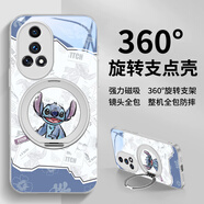 斯美 適用華為Nova12手機殼nova12Pro液態(tài)玻璃ultra保護套新款全包防摔360磁吸一體支架創(chuàng  )意史迪潮牌 華為Nova12Ultra【珍珠白】史迪F328 金屬漆玻璃殼+360磁吸支架F328