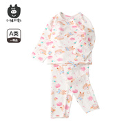 小豬大衛(wèi) PECODAVID秋內(nèi)衣套裝男童女寶寶可愛(ài)印花秋衣秋褲無(wú)骨貼身內(nèi)衣套 小兔玩偶 100