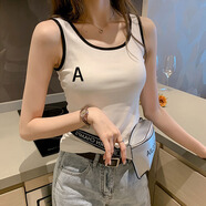 南極人艦店旗純棉小吊帶背心女內(nèi)搭薄款打底大碼外穿運(yùn)動(dòng)無(wú)袖t恤夏季小眾 272*白色字母A 3XL
