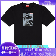 迪賽（DIESEL）迪賽 FW24 字母手套印花圓領(lǐng)寬松短袖T恤 男款 黑色 黑色 M
