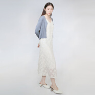 OIMG紫淑女裝商場同款紫淑2025秋裝新款時尚鏤空百搭女吊帶連衣裙 白色 S