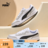 彪馬（PUMA）官方 男女同款情侶輕便經(jīng)典簡約休閑百搭潮流板鞋 CARACAL 369863 白-黑色-淺灰-23 40