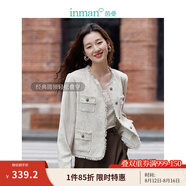茵曼（INMAN）法式小香風短外套2025秋冬女新款長袖洋氣小個子休閑夾克上衣 秋云白 S