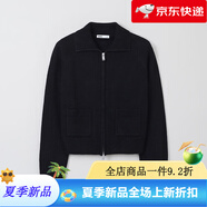 SPAO韓國同款2025年春季新品女士休閑時(shí)尚翻領(lǐng)開(kāi)衫毛衣SPCKF11G11 黑色 S 160_84A_